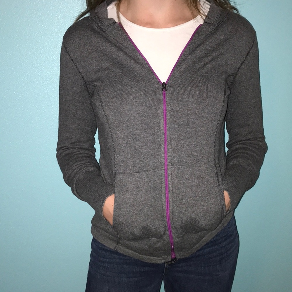 Eddie Bauer gray jacket.